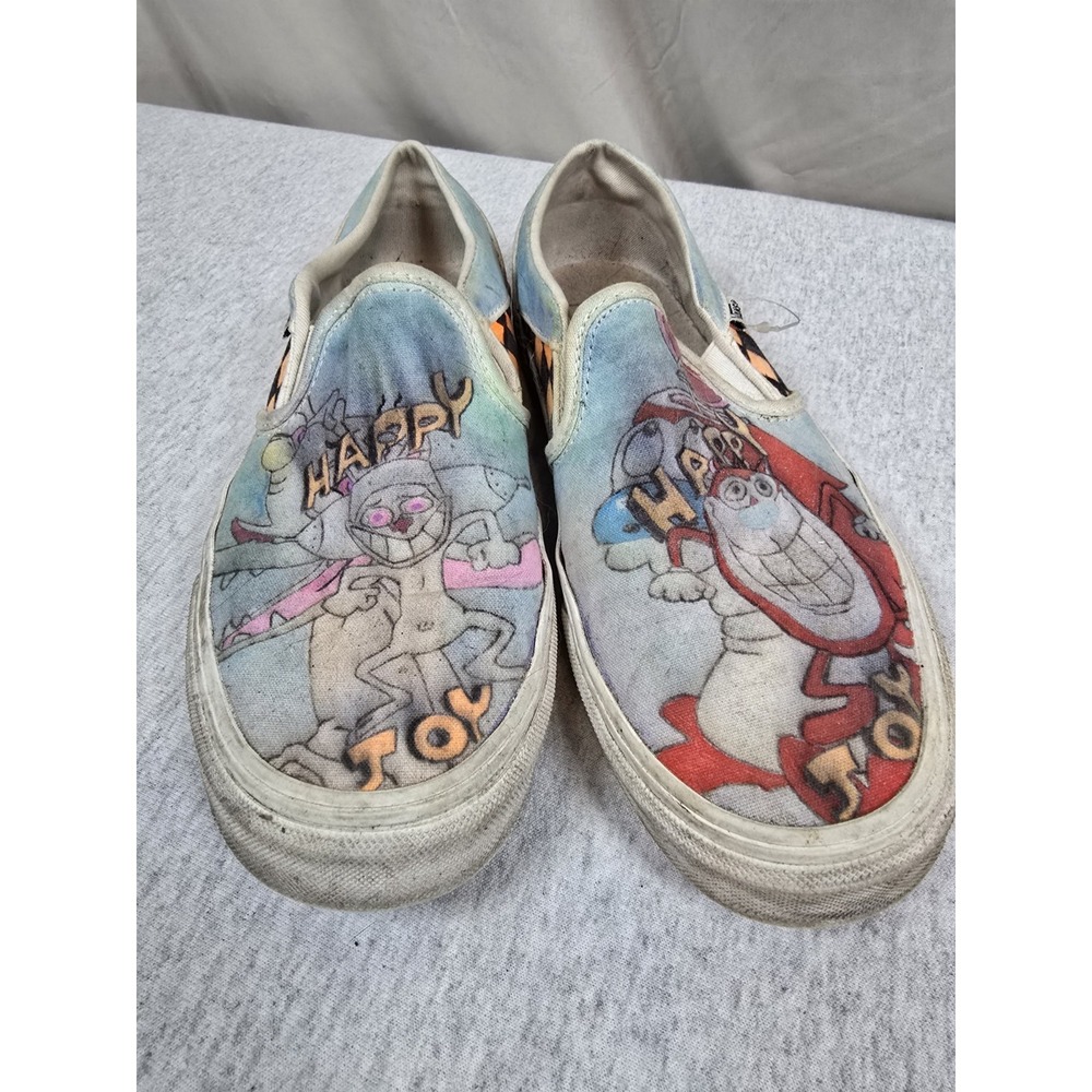 custom-painted Vans Womens 8 Slip-Ons feature artwork inspired by The Ren &...